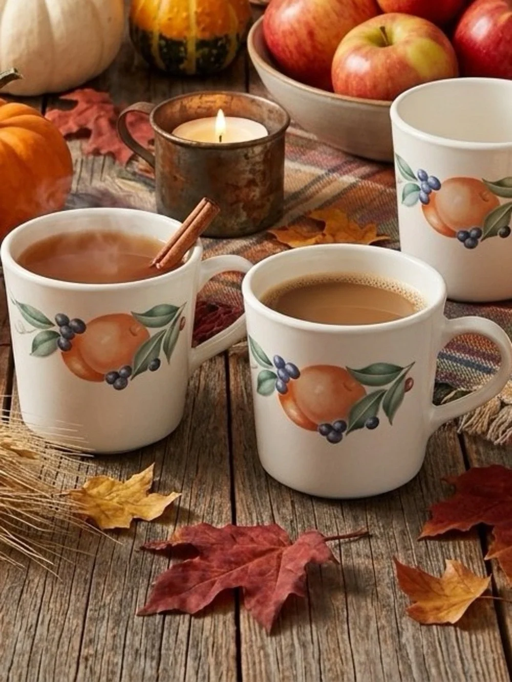 Vintage Corelle Abundance Coffee Mugs Set of 6